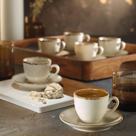 Set de cafea LM12KT730P02, Kutahya Porselen, 12 piese, portelan Kutahya Porselen