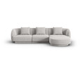 Coltar dreapta 4 locuri, Tulum, Cosmopolitan Design, 255x156x70 cm, tesatura chenille, gri deschis
