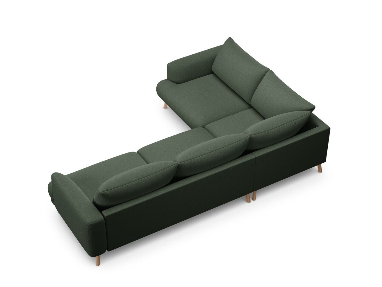 Coltar stanga 4 locuri, Naomi, Micadoni Home, 280x195x75 cm, tesatura structurata, verde muschi — imaginea 4