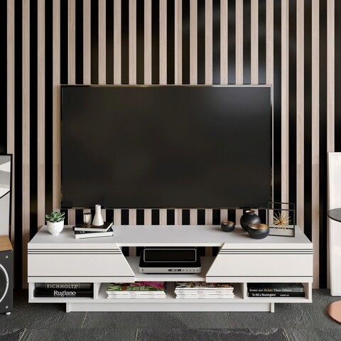 Comoda tv, decorotika, aspatria, 160x34.1x37.1 cm, alb