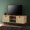 Comoda TV, Kalune Design, Begonya 140, 140x60x40 cm, Stejar / Negru