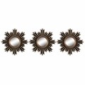 Set 3 oglinzi decorative Gordon, Versa, 25 x 25 cm, plastic