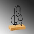 Decoratiune, Mona, 26x8x17 cm, Metal, Lemn/Negru
