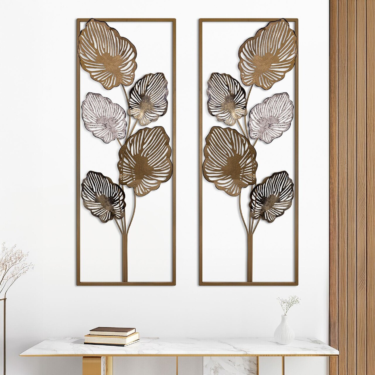Set de accesorii decorative de perete din metal, Salim, Metal, Grosime: 0,6 mm, Multicolor