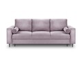 Canapea extensibila, Camellia, Mazzini Sofas, 3 locuri, cu lada de depozitare, 220x100x92 cm, catifea, lavanda