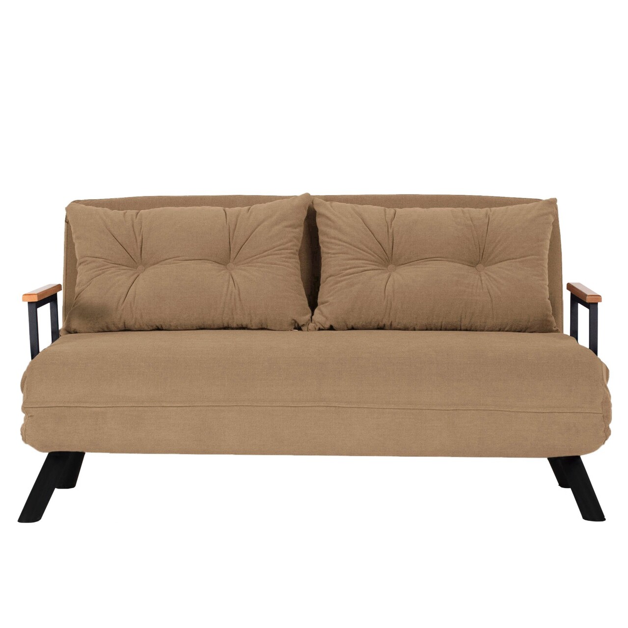 Canapea extensibilă cu 2 locuri, Futon, 859FTN2870, Metal , Maro deschis - 1 | YEO