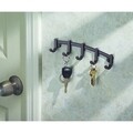 Cuier de perete pentru chei York Lyra, iDesign, 21.3x2.5x4.6 cm, otel, bronz