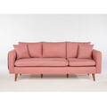 Canapea 3 locuri, Unique Design, 867UNQ1356, Lemn de pin, Roz