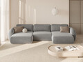 Coltar panoramic extensibil 5 locuri, Tonale, Cosmopolitan Design, 362x149x88 cm, tesatura chenille, gri deschis