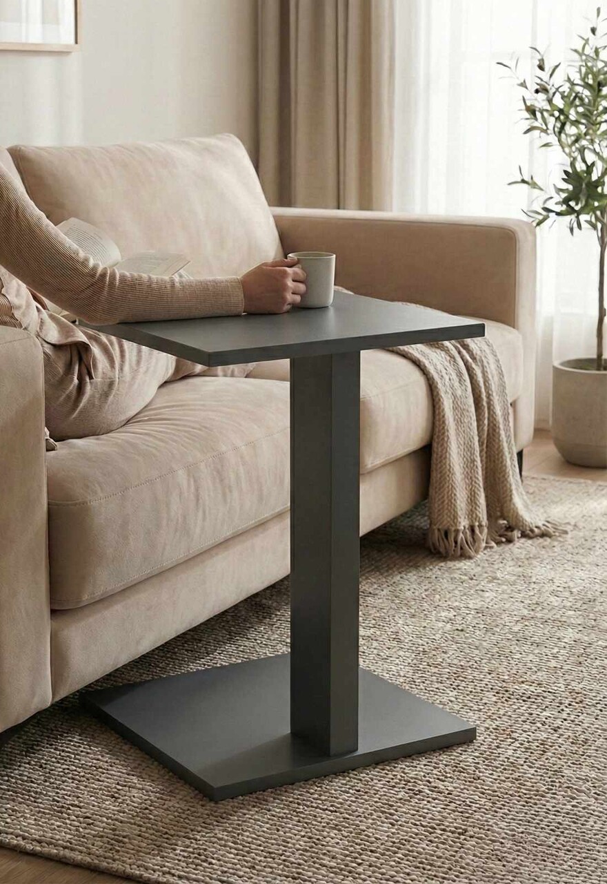 Masuta, Hanah Home, Artmtkcsdtble, 35x56x35 cm, Gri - imagine 2