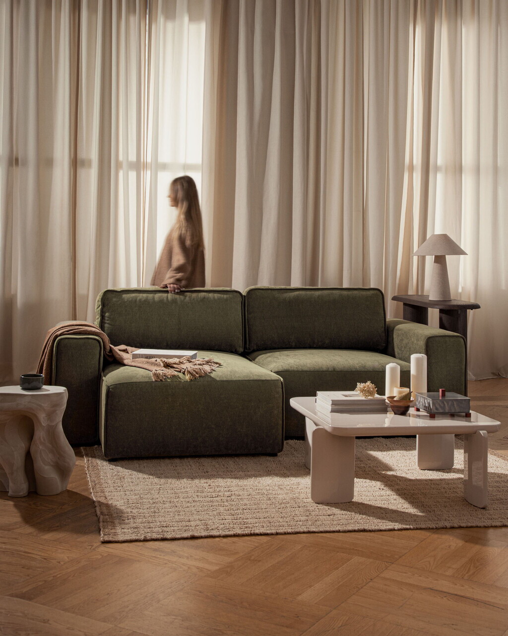 Canapea extensibila 3 locuri, Victor, Micadoni Home, 246x100x83 cm, tesatura structurata, negru — imaginea 9