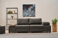 Canapea extensibila 3 locuri, Balcab Home, 825BLC4311, Lemn, Antracit