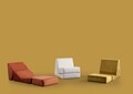 Canapea extensibilă cu 1 loc, Artie, 560ARE4156, Cadru: FĂRĂ CADRU, Portocaliu
