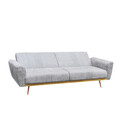 Canapea extensibila 3 locuri Samtige, Homla, 212x84x86.5 cm, lemn/catifea din poliester, gri