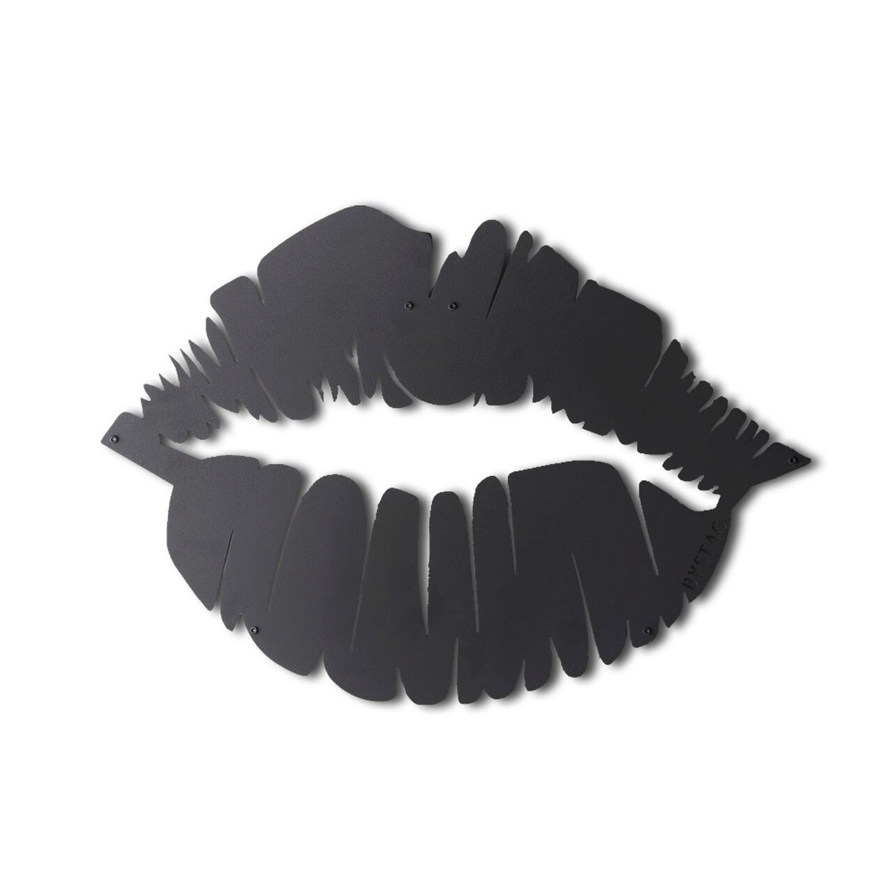 Decoratiune de perete, Lip, Metal, Dimensiune: 35 x 49 cm, Negru - 1 | YEO