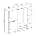 Dulap pentru haine, Minerva, Kale 210, 225x210x52 cm, PAL, Antracit