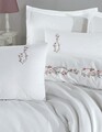 Lenjerie de pat dubla, Rosita - White, Şaheser, Bumbac