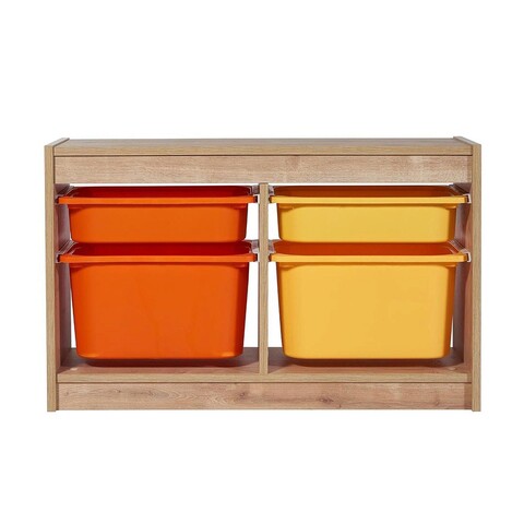 Dulap multifunctional, tuvalle, tuvalle 059, 31x91.8x56 cm, pal, stejar safir / portocaliu / galben