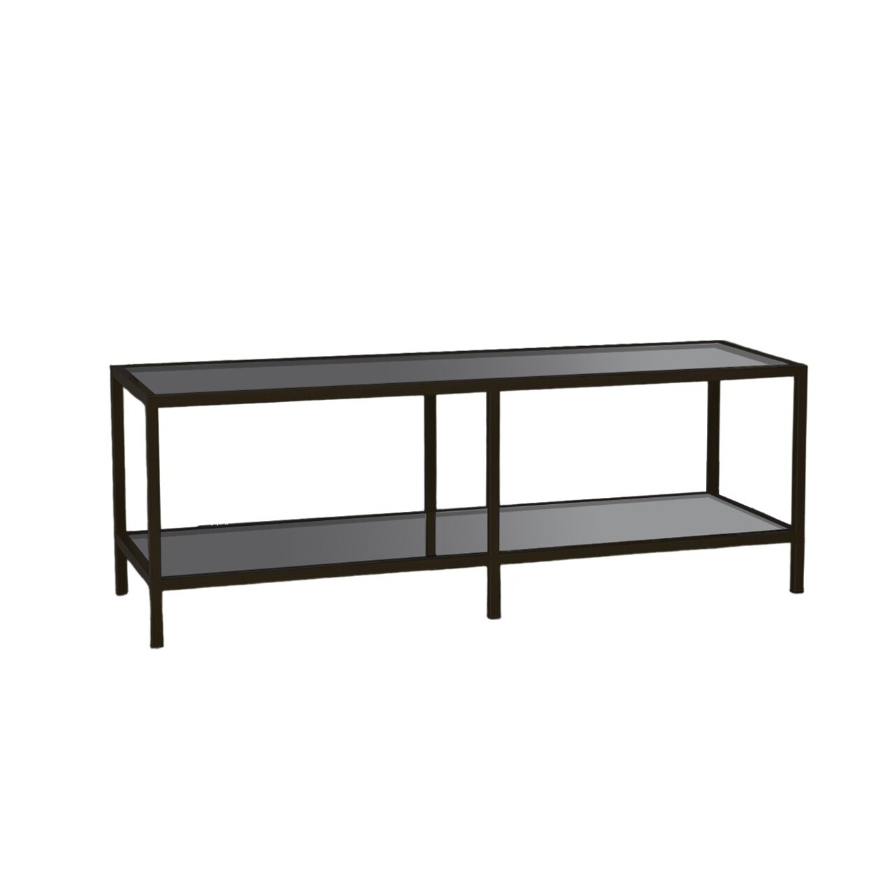 Comoda TV, Neostill, Basic, 130x45x40 cm, Sticla temperata, Gri închis/negru