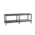 Comoda TV, Neostill, Basic, 130x45x40 cm, Sticla temperata, Gri închis/negru