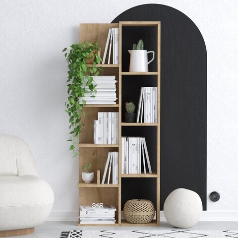 Biblioteca, emerald, lily, 60 x 150 x 18 cm, pal melaminat, stejar