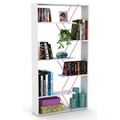 Biblioteca Rafevi Tars, 84 x 24 x 157 cm, PAL/metal, alb/roz