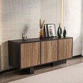 Bufet, Zena Home, Monaco, Negru / Nuc deschis