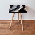 Masuta, Leona, Shp285, 35x42x35 cm, Negru / Auriu / Alb