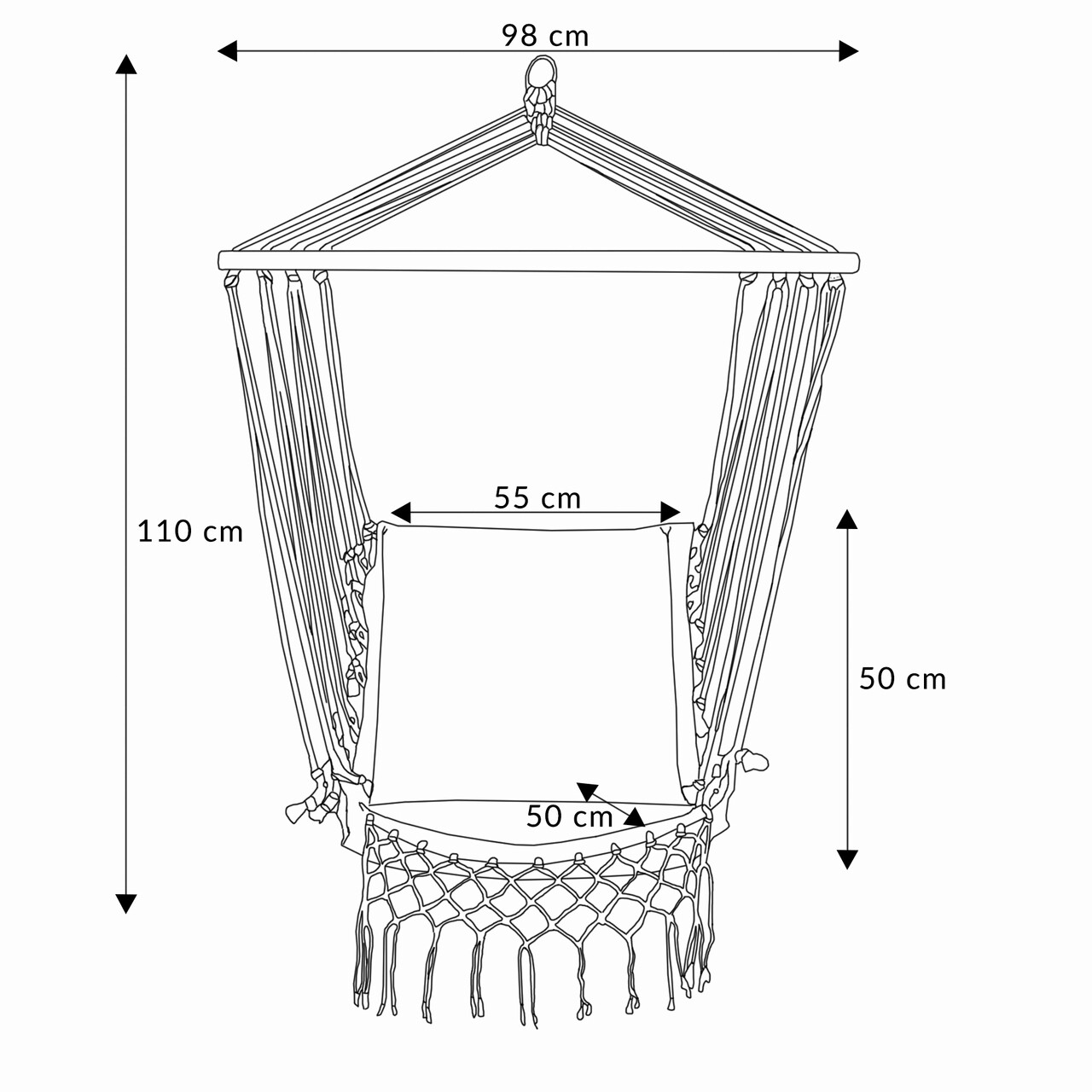 Leagan gradina/terasa Wobble, Homla, 98x50x110 cm, poliester/lemn, bej/crem - 2 | YEO