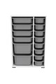 Dulap multifunctional, Estella, Rine 2D4K8U, Alb/Gri