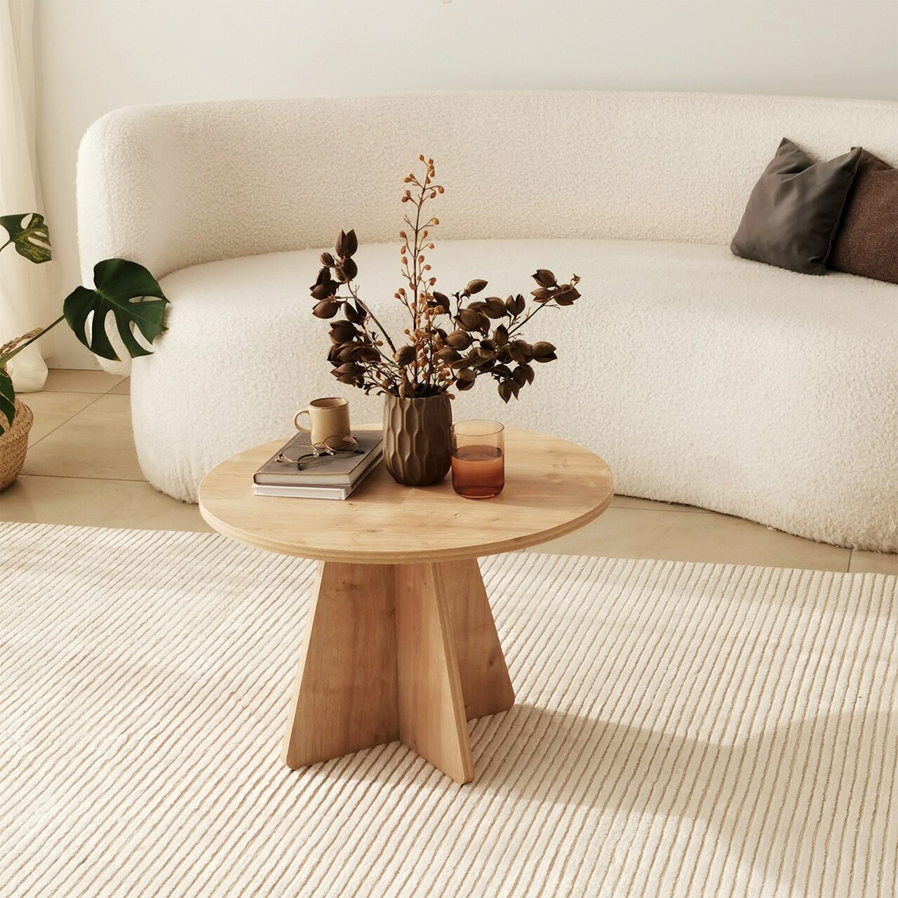 Masuta de cafea, Neostill, Mushroom, 60x40x60 cm, PAL, Maro - 1 | YEO