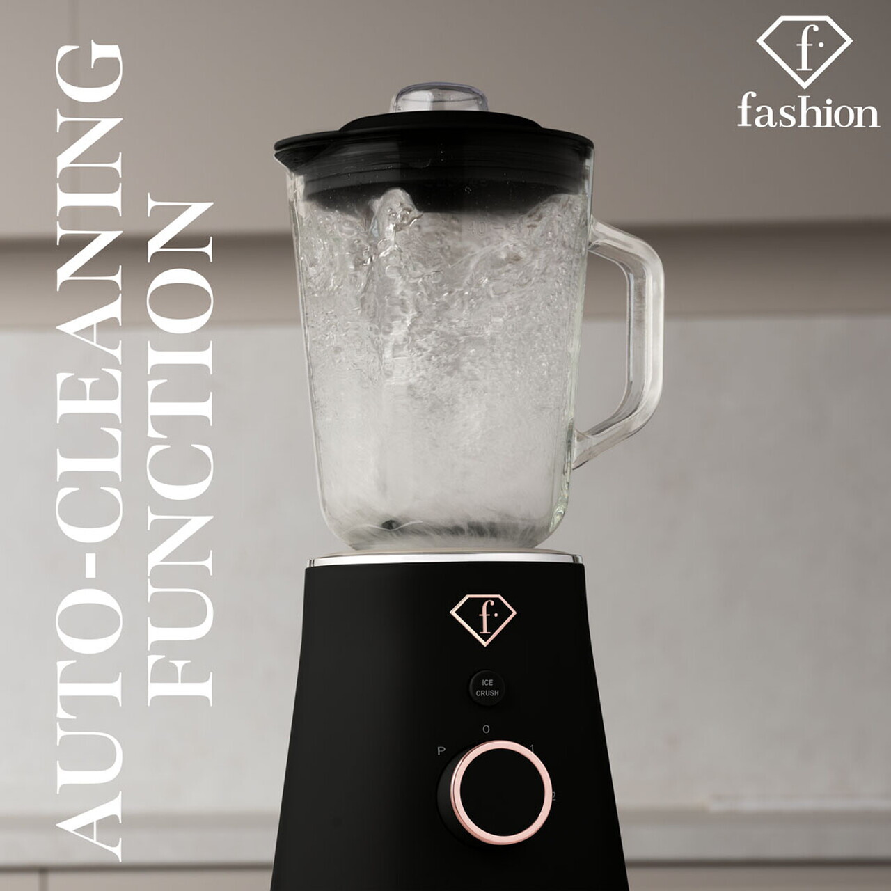 Blender de masa Fashion TV, Black Rose, 1.5L, 1000W, plastic/sticla, negru/transparent - view 13