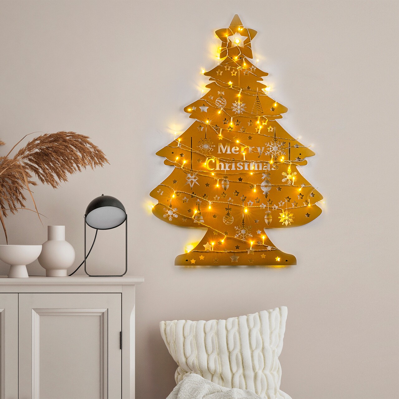 Decoratiune de luminoasa XMASGOLD-031, Tanelorn, 70x100 cm, metal, auriu - 1 | YEO
