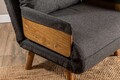 Canapea extensibilă cu 1 loc, Futon, 859FTN2338, Metal , Gri inchis