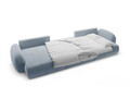Coltar panoramic extensibil 5 locuri, Tonale, Cosmopolitan Design, 362x149x88 cm, catifea, albastru gri