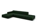 Coltar stanga 5 locuri, Jennifer-51, Micadoni Home, 341x166x70 cm, catifea, verde bottle