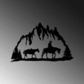 Decoratiune de perete, Cowboy, Metal, Dimensiune: 70 x 44 cm, Negru