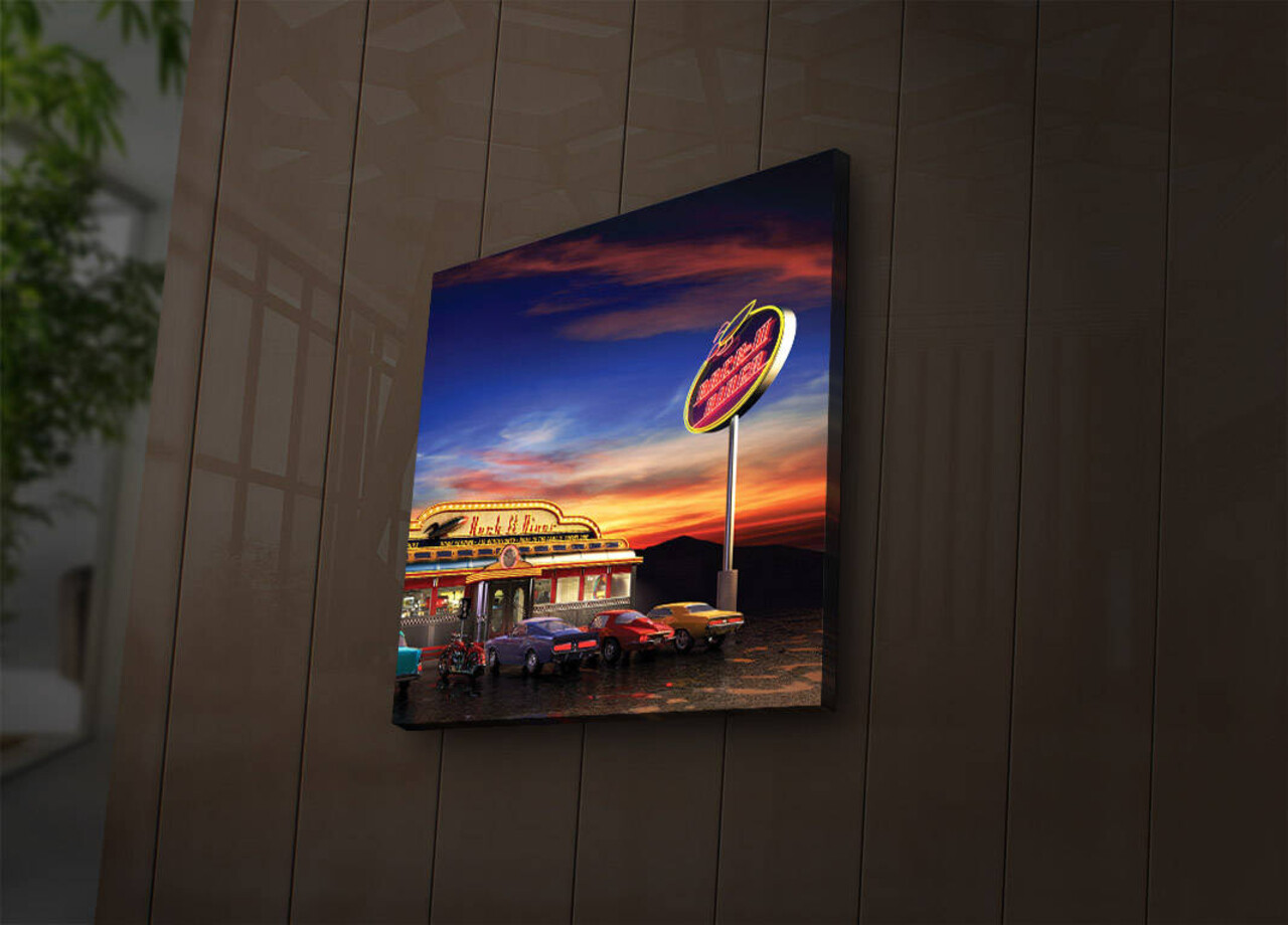 Tablou decorativ cu lumina LED, 4040İACT-24, Dimensiune: 40 x 40 cm, Multicolor - view 3