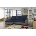Coltar extensibil reversibil 3 locuri ELTAP, Livio, 237x150x72 cm, lemn/poliester, albastru inchis/gri inchis