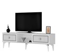 Comoda TV, Olivia, Nil, 150x44.6x29.6 cm, PAL, Alb / Argintiu