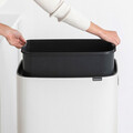 Cos de gunoi cu soft touch, Brabantia, Bo Touch, 60 L, 31.2x54.5x81.5 cm, otel, alb