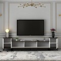 Comoda TV, Inarch, Imaj, 180x45.2x35 cm, PAL, Alb / Negru / Auriu