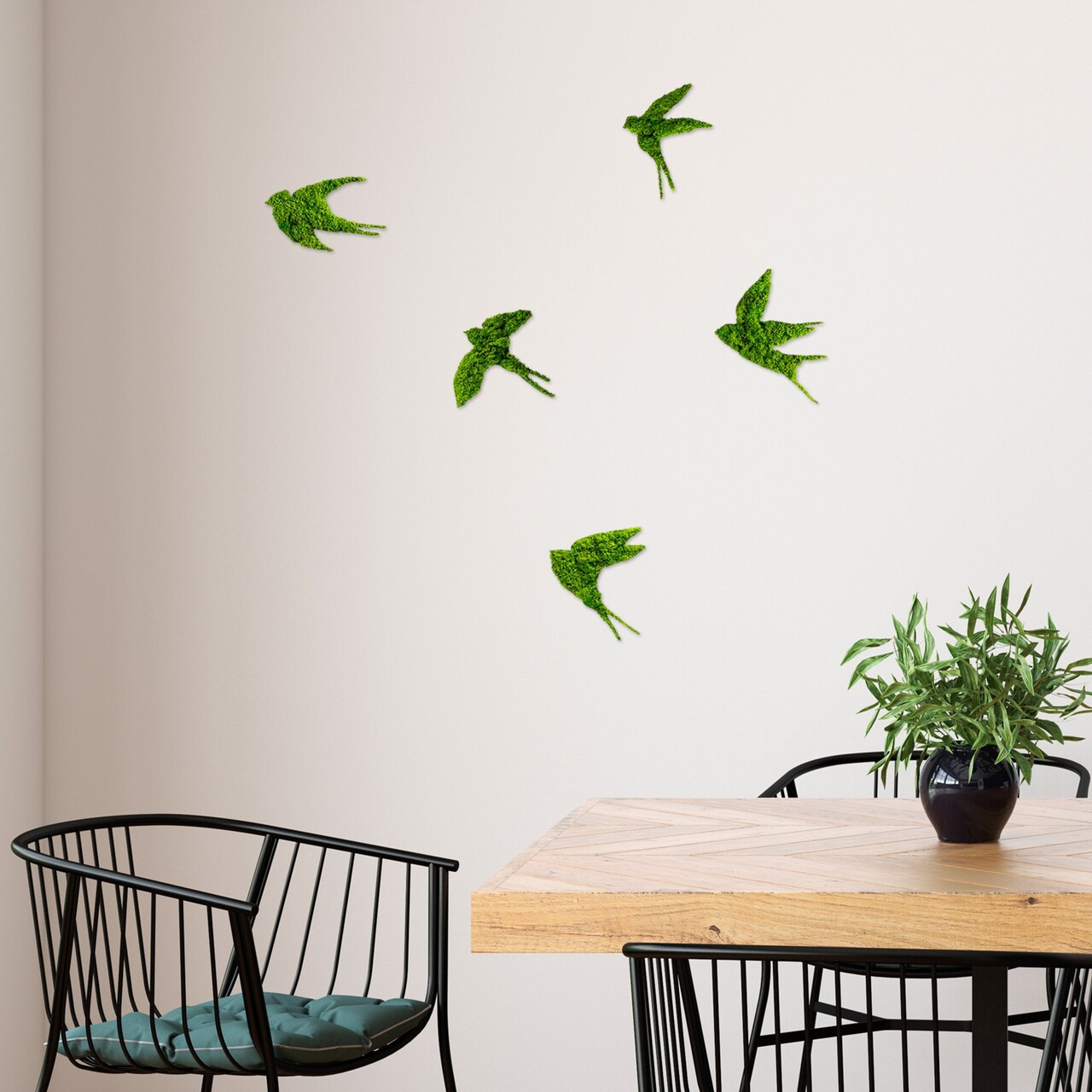 Decoratiune de perete, Swallows, 19 x 18 cm, Verde - view 2