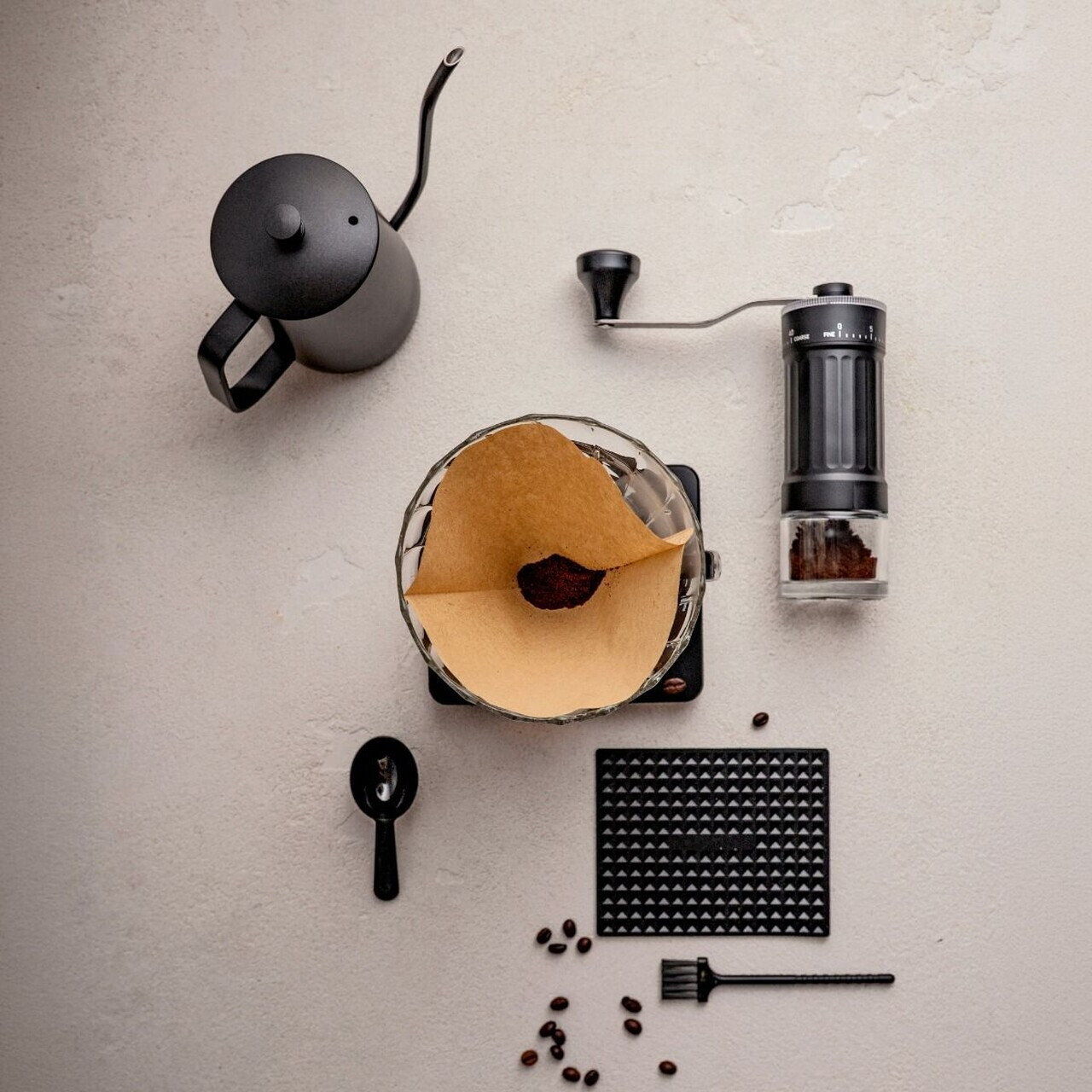 Set 7 piese pentru preparare cafea pour-over Kavera, Homla, inox/sticla/plastic, negru/transparent - view 13