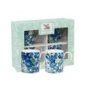 Set 4 cani in cutie cadou, Summertimes Blues, Churchill, portelan Fine China, 250 ml