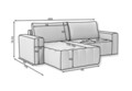 Coltar extensibil stanga 4 locuri ELTAP, Bon-21, Bonett, 250x175x92 cm, lemn/poliester, gri