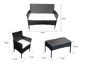 Set mobilier de gradina 4 piese Heinner, 99x41x79 cm/71x41x39 cm, otel/sticla, negru