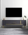 Comoda TV, Olivia, Retrop1, Antracit / Aur