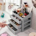Organizator de produse cosmetice / organizator birou Makeser, InnovaGoods, 29 x 19.5 x 26 cm, polipropilena, gri