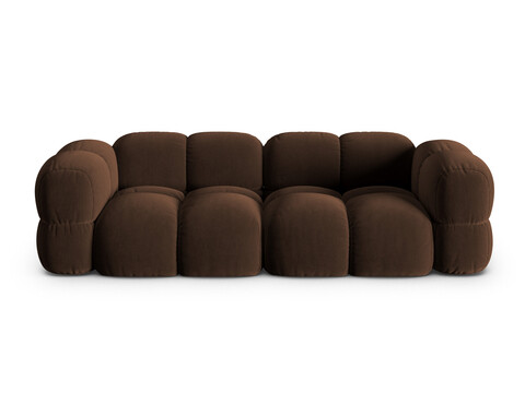 Canapea 4 locuri, Loretto, Cosmopolitan Design, 250x100x68 cm, catifea, ciocolata